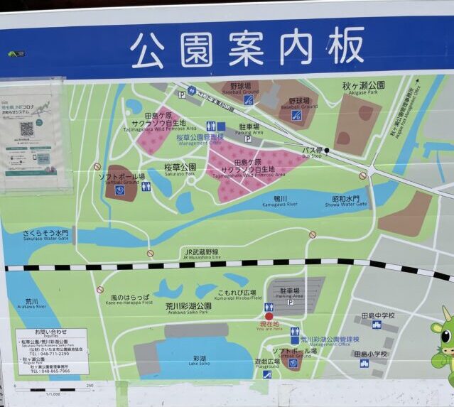 荒川彩湖公園案内図